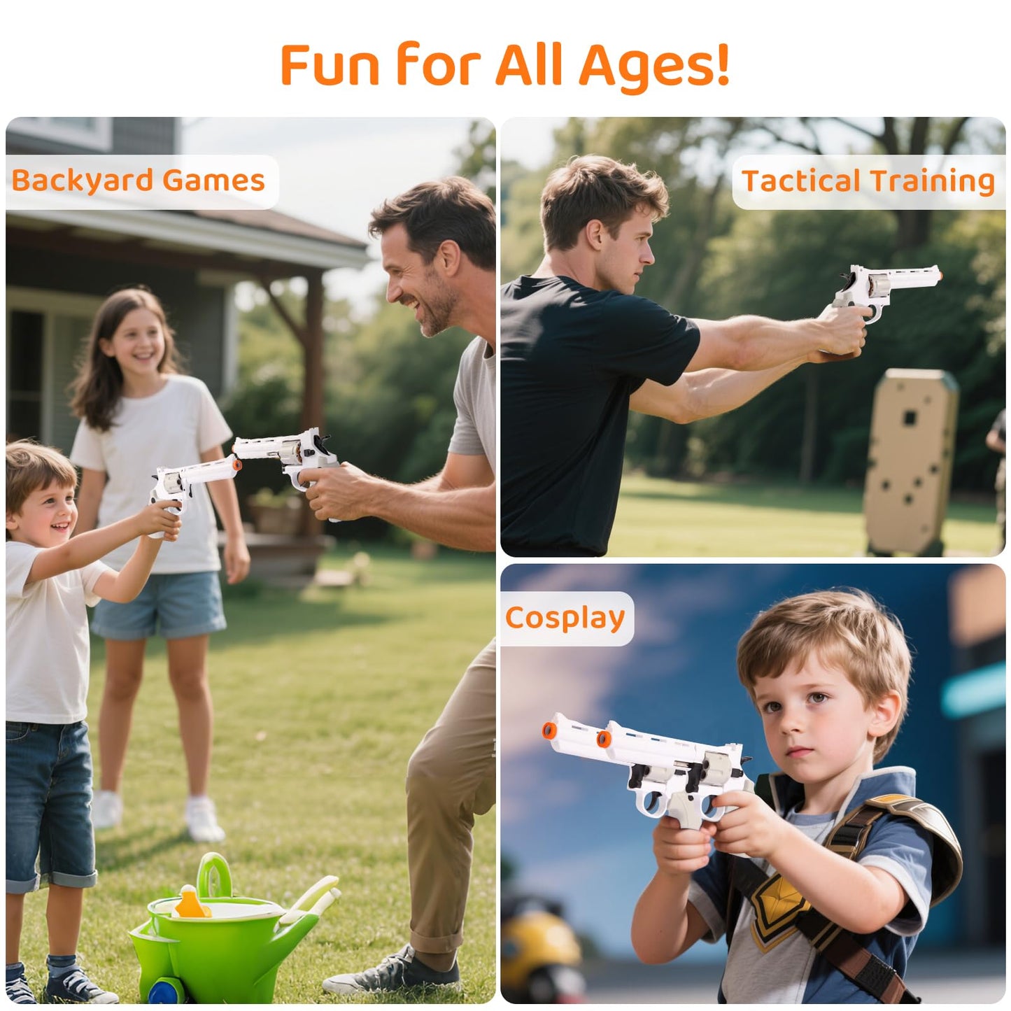 NOVOCA 357 Full-Size Realistic Toy Revolver – 32ft Range, ABS Build
