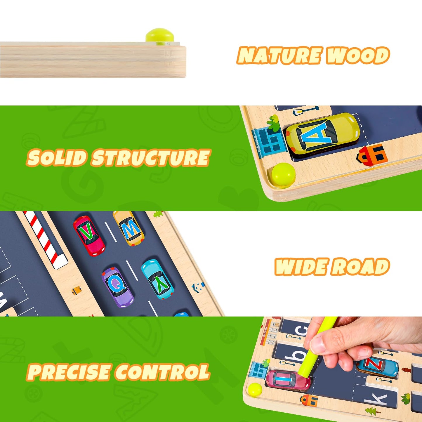 NOWRICH Magnetic Alphabet Maze Board – Montessori Letter Learning Toy for Ages 2–5