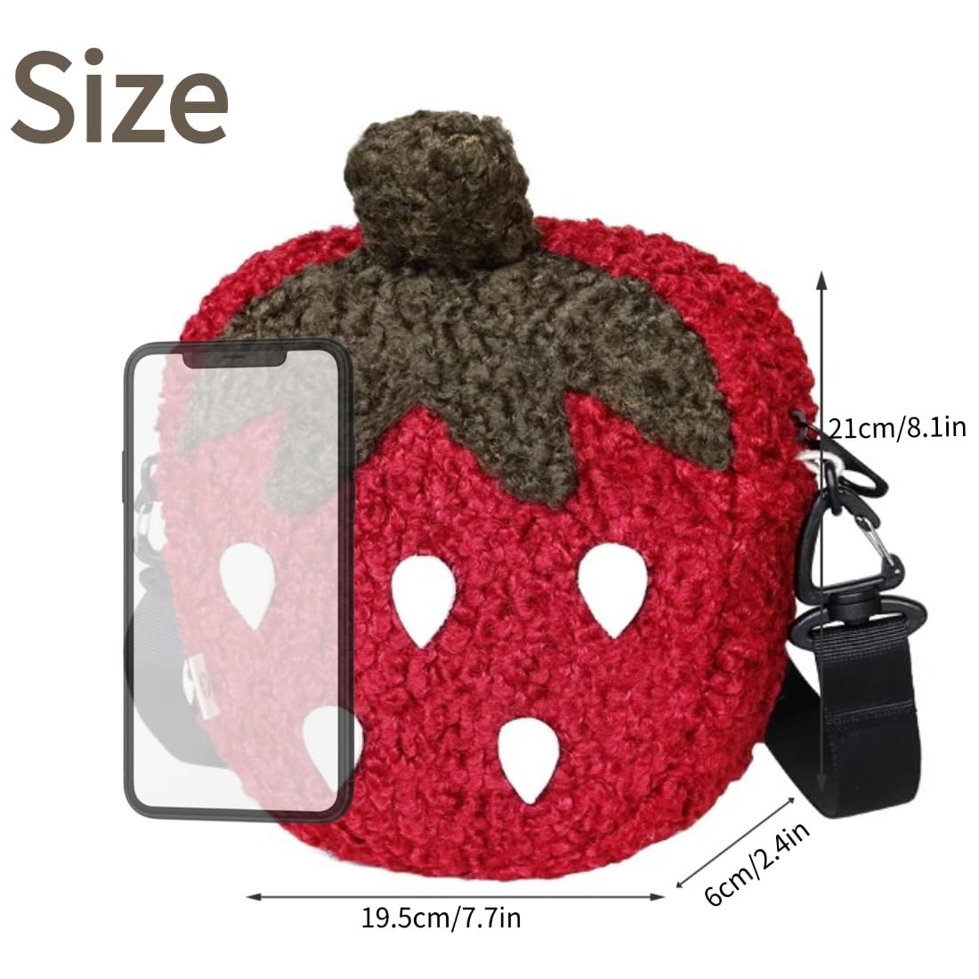 Noy Lacha Plush Strawberry Crossbody Purse – Cute Gift for Girls & Teens