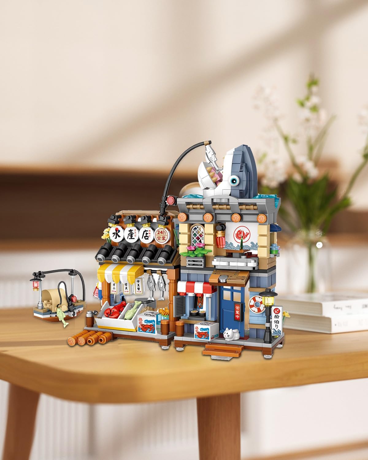 Noziaa Japanese City Street View Seafood Store Mini Blocks – 790 pcs