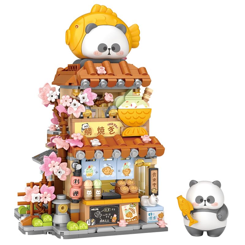 Noziaa Snapper Panda Street View Shop - 858-Piece Mini Blocks Architecture Toy
