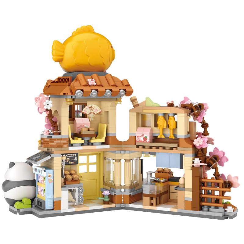 Noziaa Snapper Panda Street View Shop - 858-Piece Mini Blocks Architecture Toy
