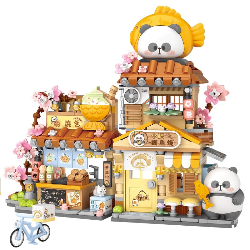 Noziaa Snapper Panda Street View Shop - 858-Piece Mini Blocks Architecture Toy
