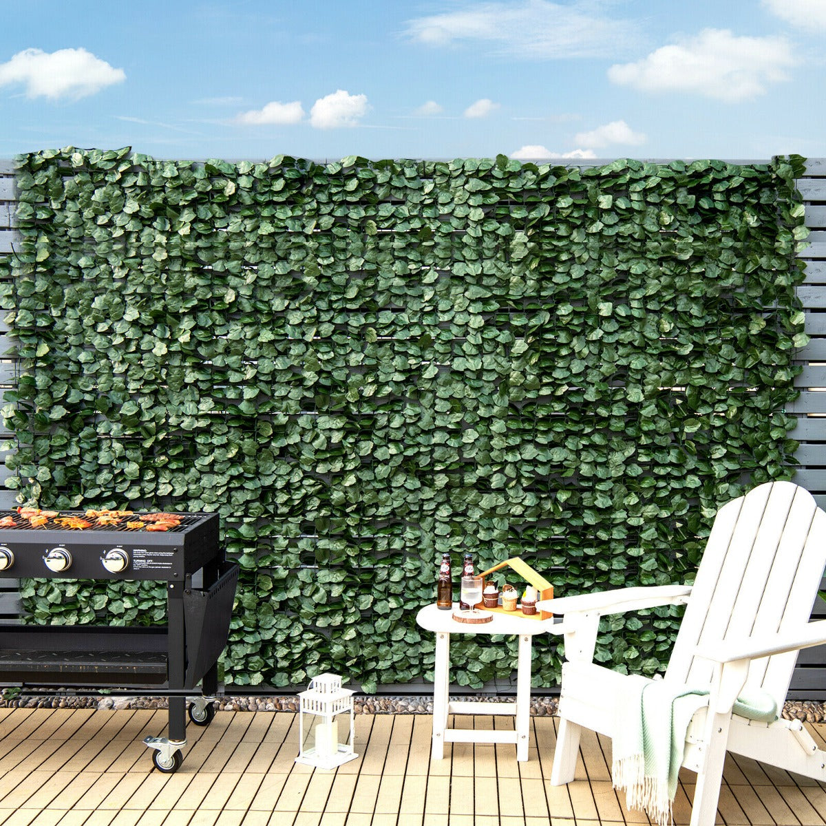3 x 1M Artificial Hedge Ivy Leaf with Leaves for Garden-Size 2