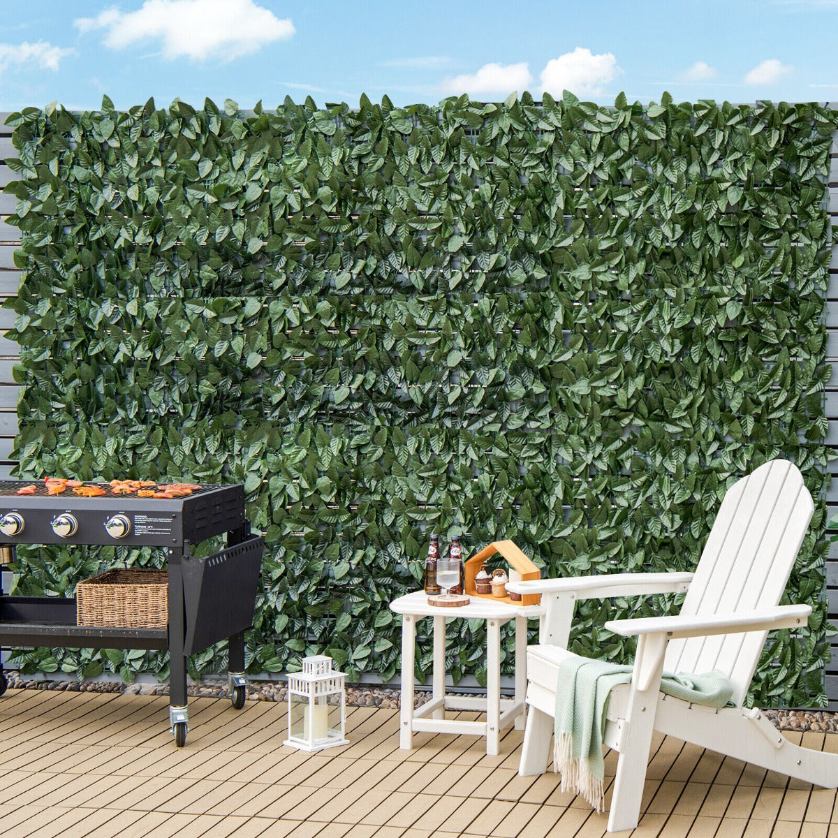 3 x 1M Artificial Hedge Ivy Leaf with Leaves for Garden-Size 2