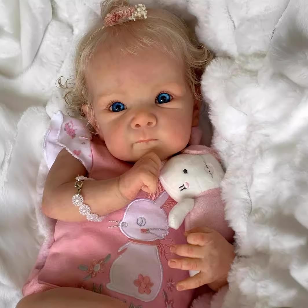 NPKCJZY Lifelike 18-Inch Reborn Baby Doll with Weighted Cloth Body – Blonde Hair