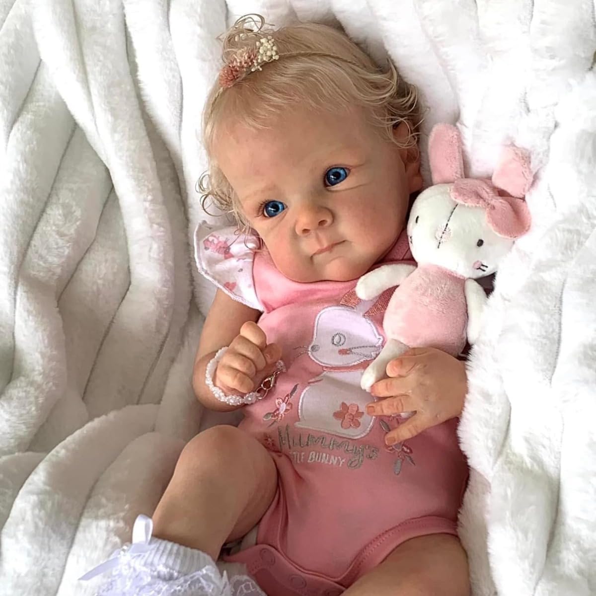 NPKCJZY Lifelike 18-Inch Reborn Baby Doll with Weighted Cloth Body – Blonde Hair