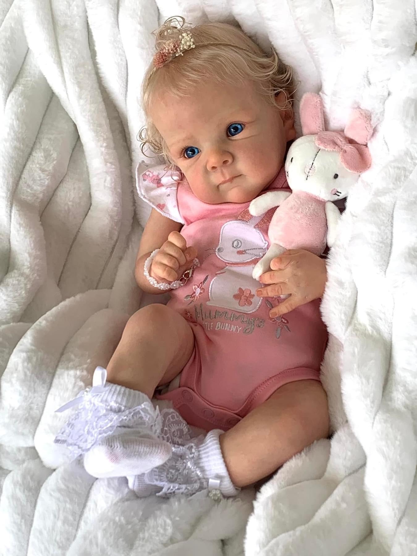 NPKCJZY Lifelike 18-Inch Reborn Baby Doll with Weighted Cloth Body – Blonde Hair
