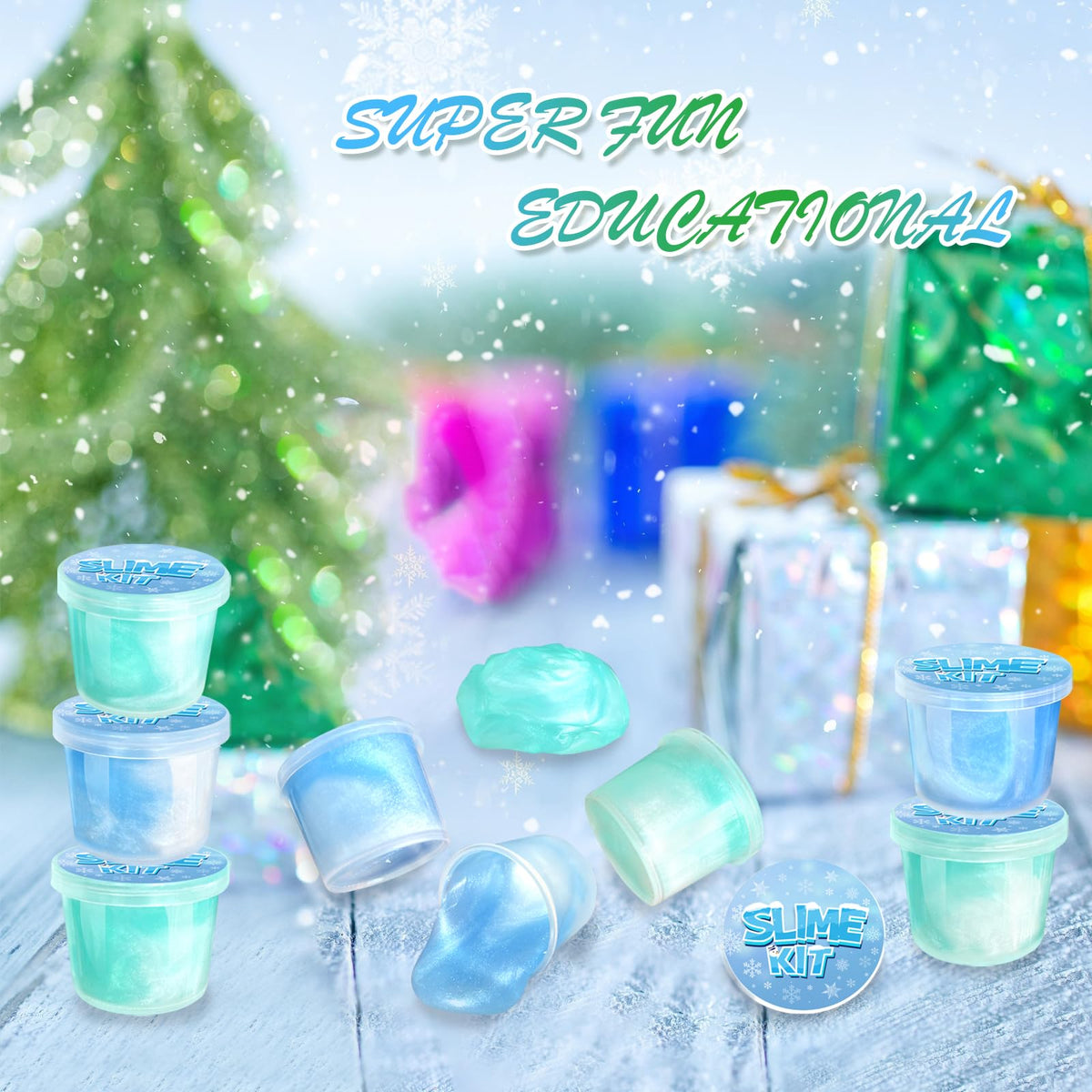 NPNE 24 Pack Frozen Slime Party Favors - Non-Sticky & Safe