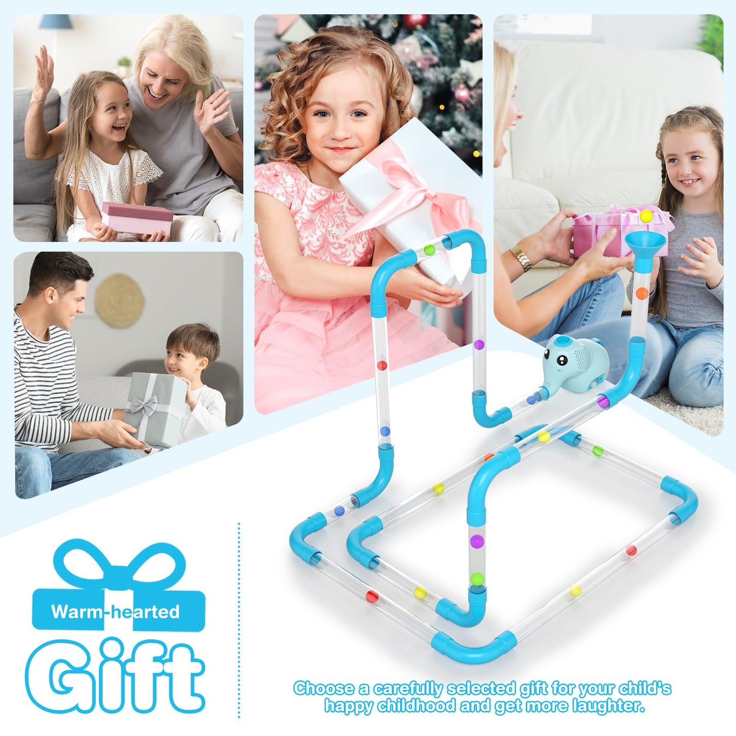 NPOUE STEM Air-Powered Building Toys – 30 Foam Balls & Rechargeable Turbine Kit for Kids