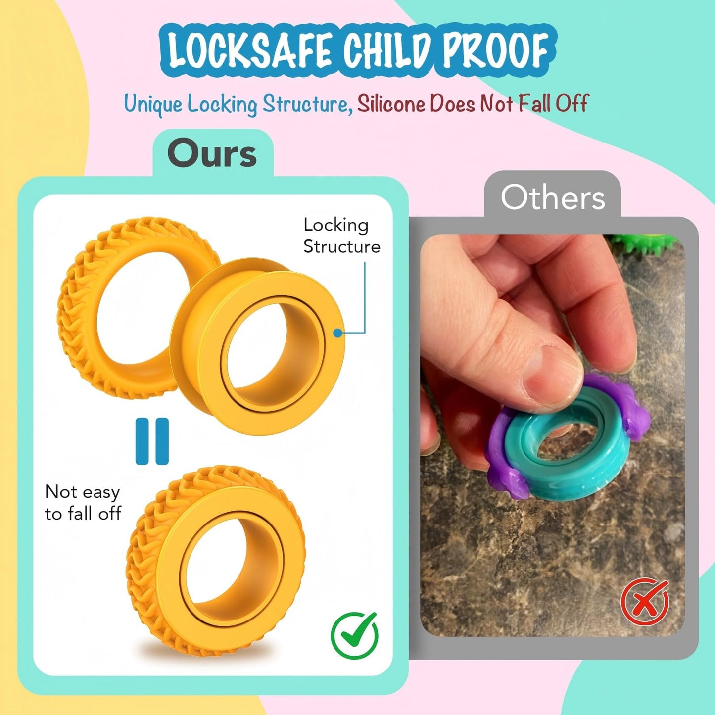 NPPN Sensory Toys Fidget Rings Pack – 12 Pcs for Focus, Anxiety, ADHD & Autism | Quiet Classroom Prizes