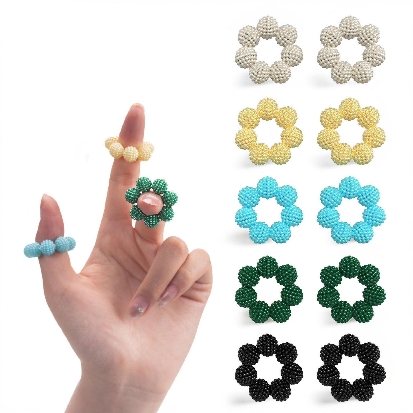 NPPN Spiky Sensory Rings – 10 Pack Fidget Rings for Anxiety Relief, Quiet Acupressure Ring for Adults & Teens