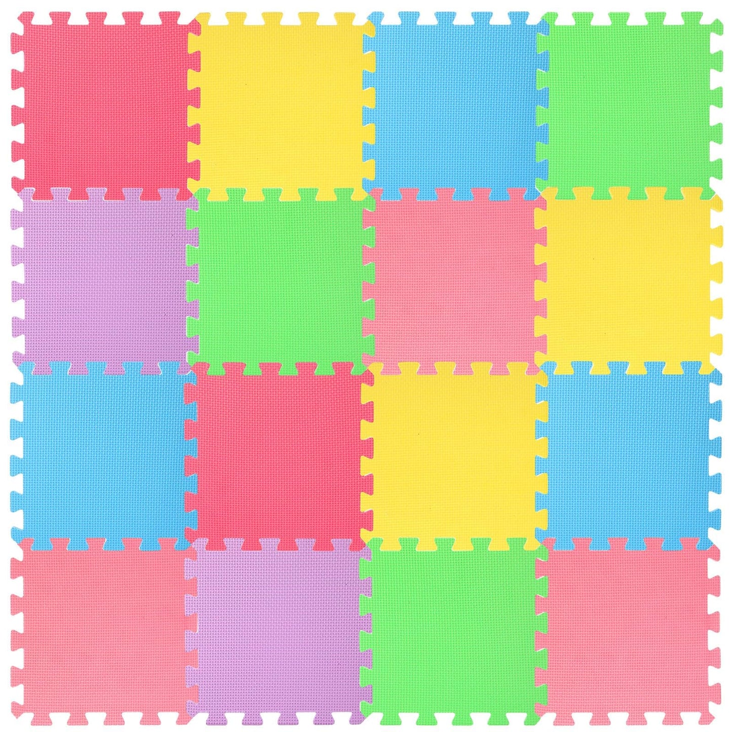 Nuanchu 60-Piece Interlocking Foam Puzzle Floor Mats – Colorful 12-Inch Tiles with Borders