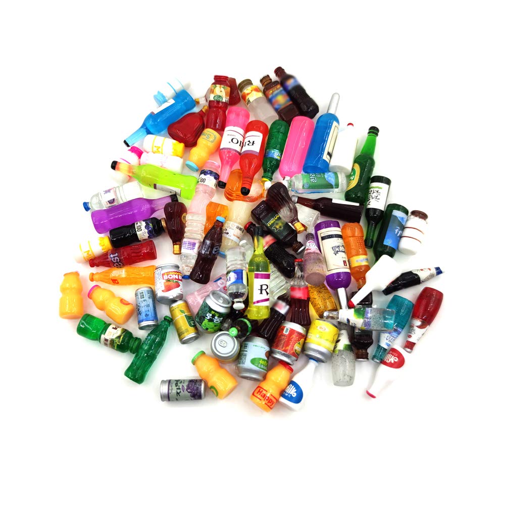 Nuanmu Miniature Food & Drink Bottles – 20 Random Pieces for Dollhouse, Mini Garden & Decor