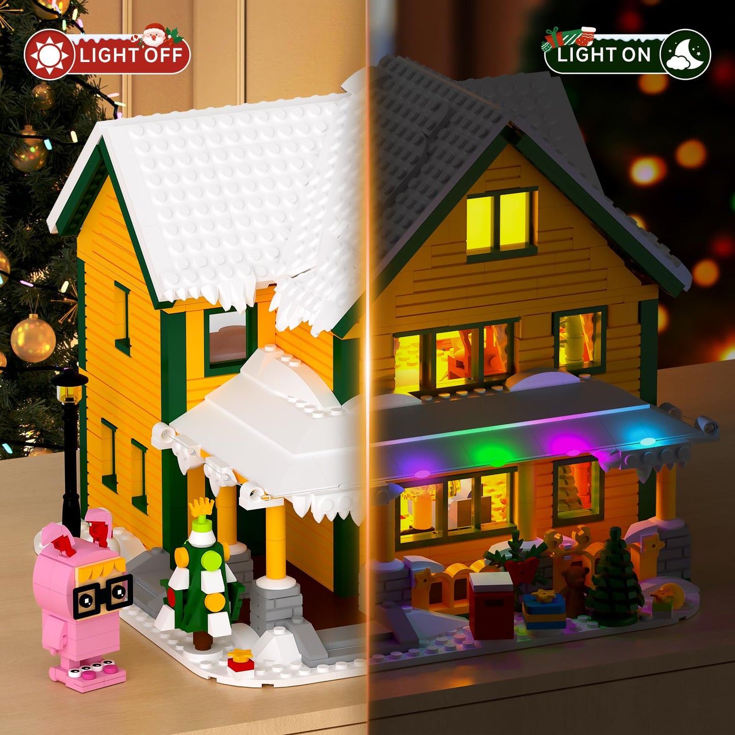 Nubee Christmas House Building Set with LED Light - 1146 Pcs | LEGO-Compatible