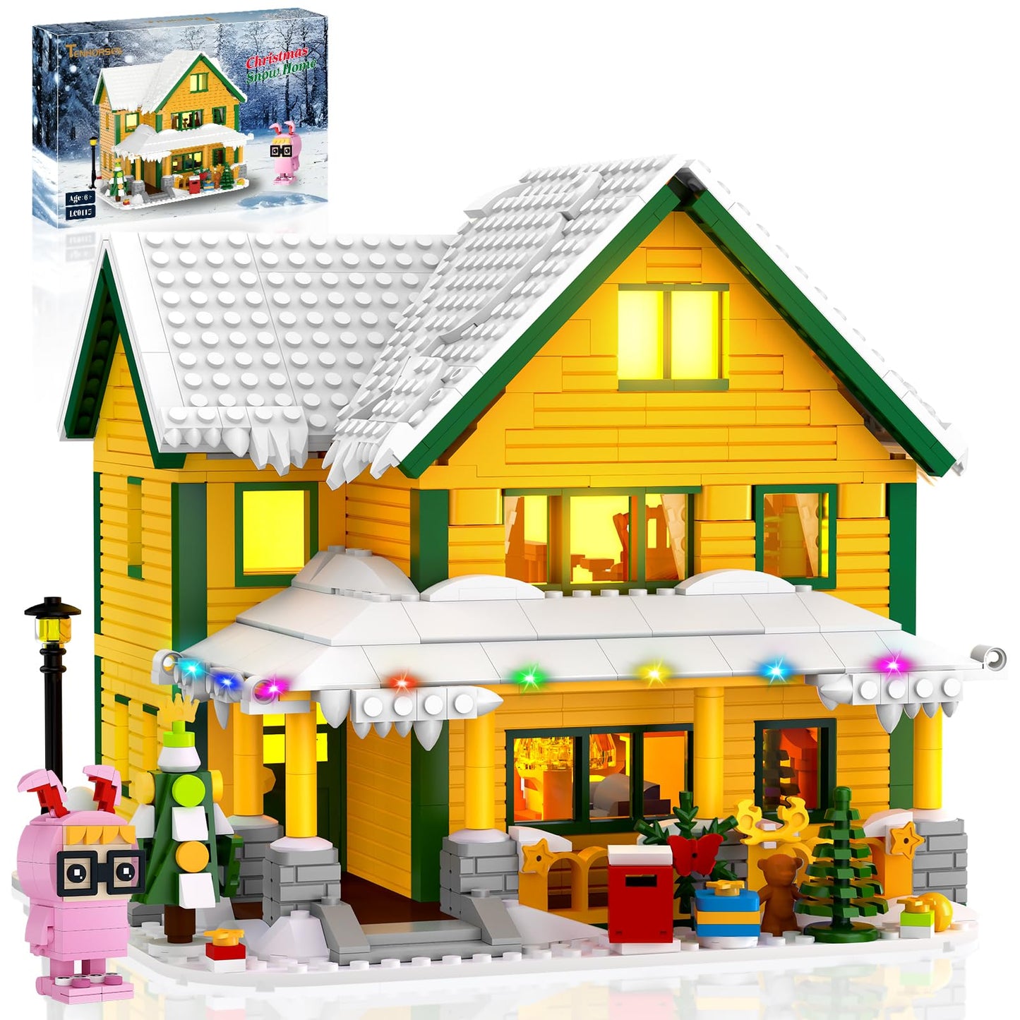 Nubee Christmas House Building Set with LED Light - 1146 Pcs | LEGO-Compatible