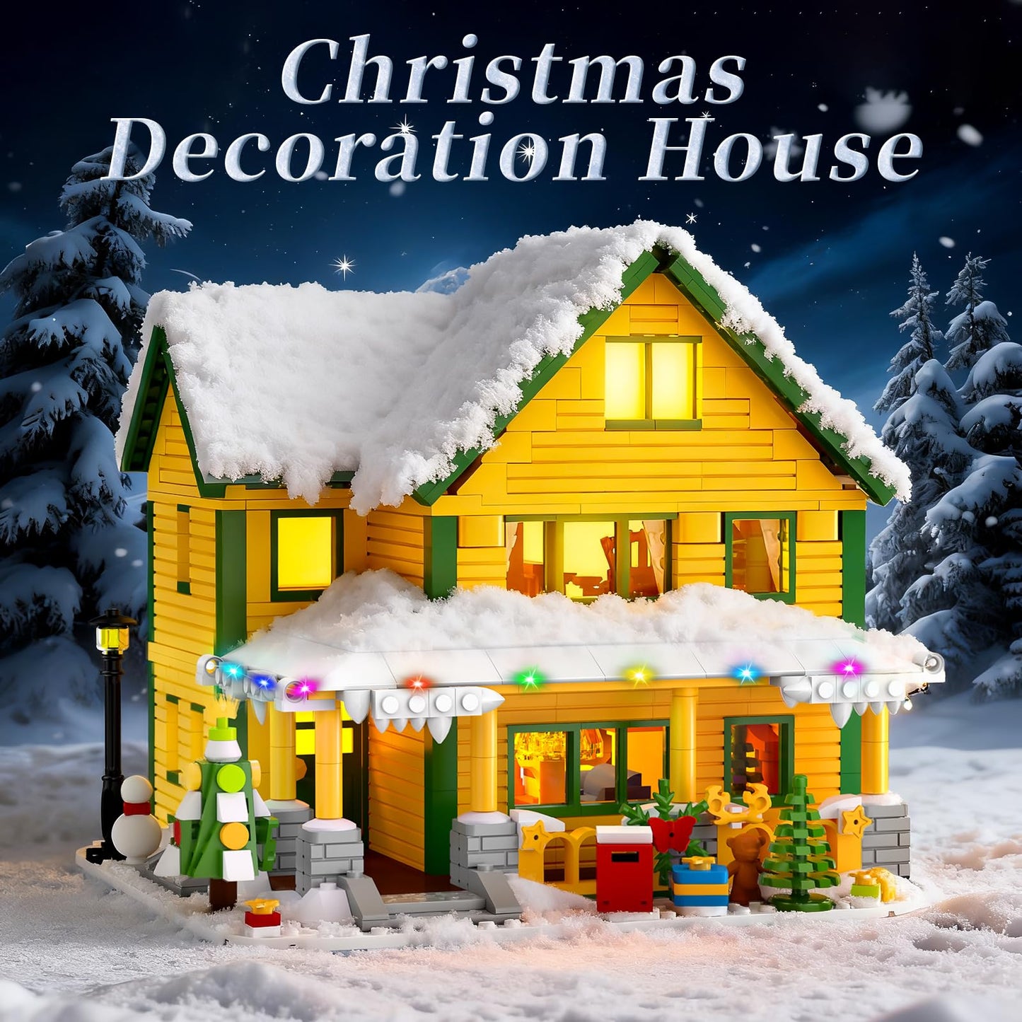Nubee Christmas House Building Set with LED Light - 1146 Pcs | LEGO-Compatible