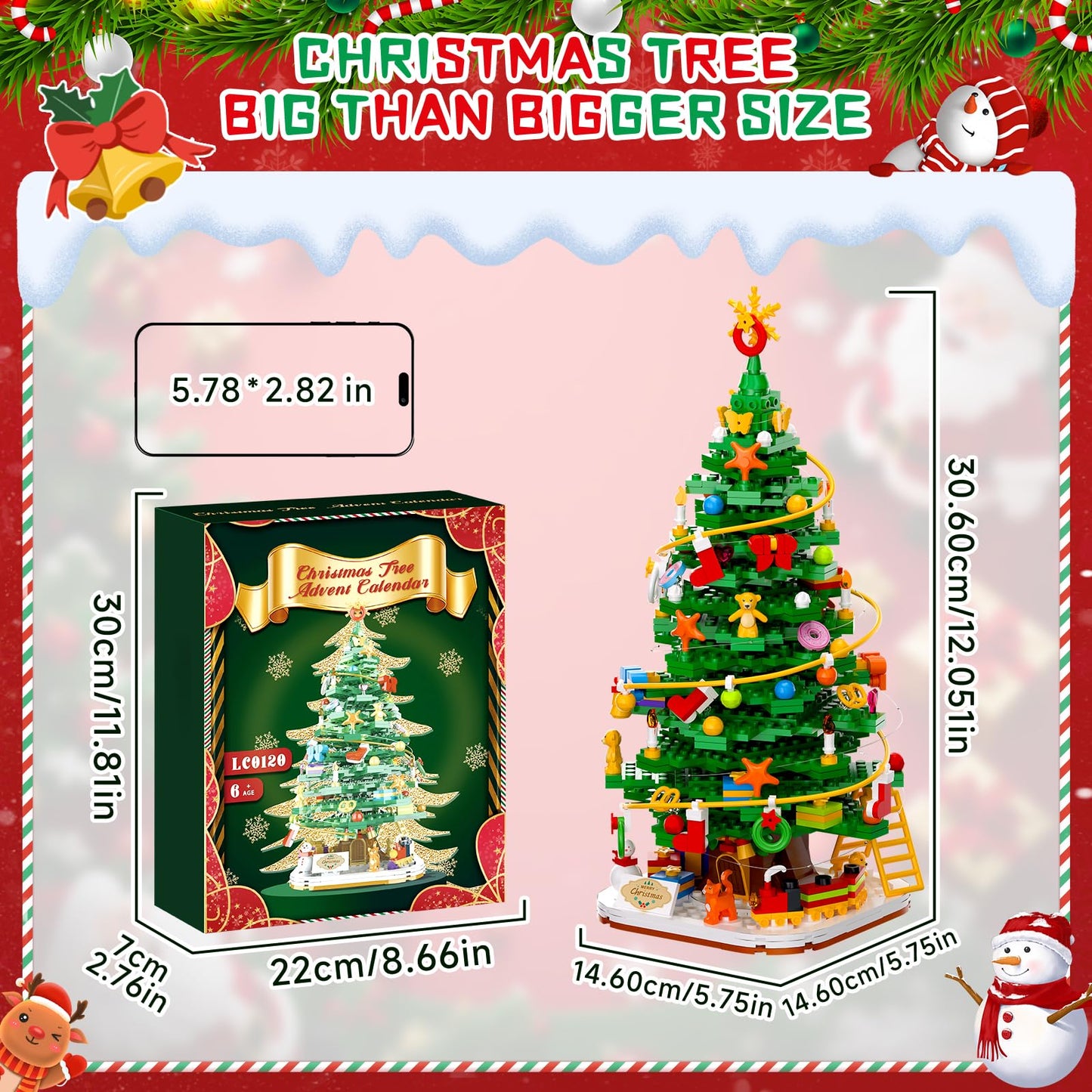 Nubee Christmas Tree Building Block Set with Light Kit — 661 PCS