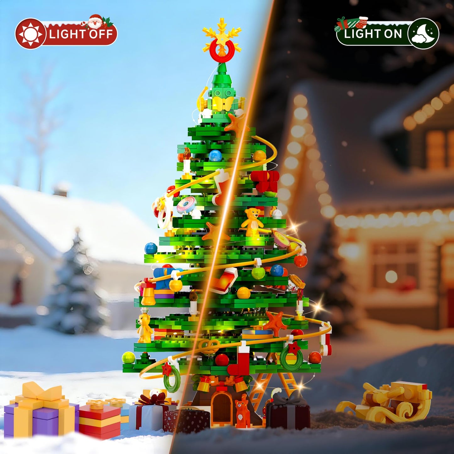Nubee Christmas Tree Building Block Set with Light Kit — 661 PCS