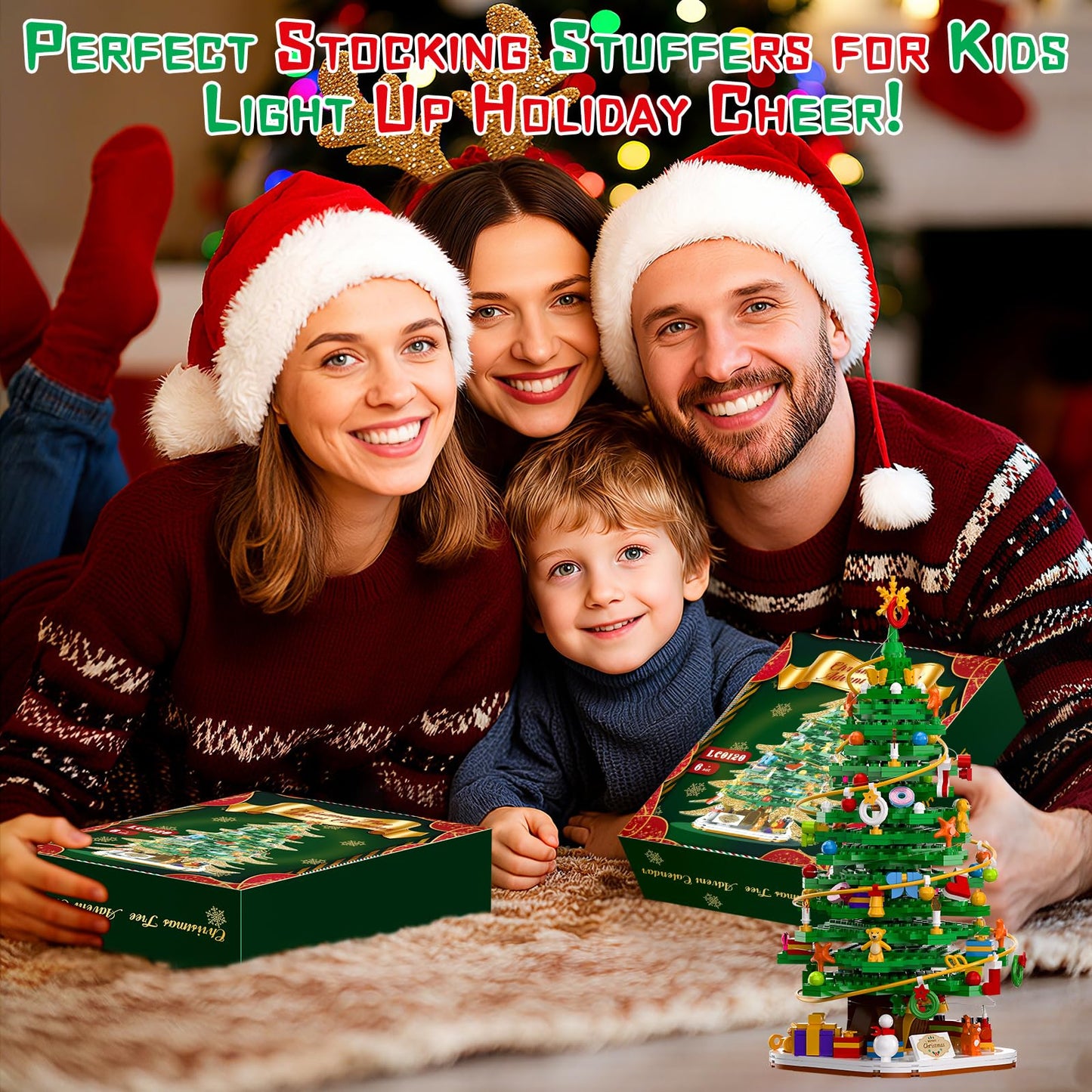 Nubee Christmas Tree Building Block Set with Light Kit — 661 PCS