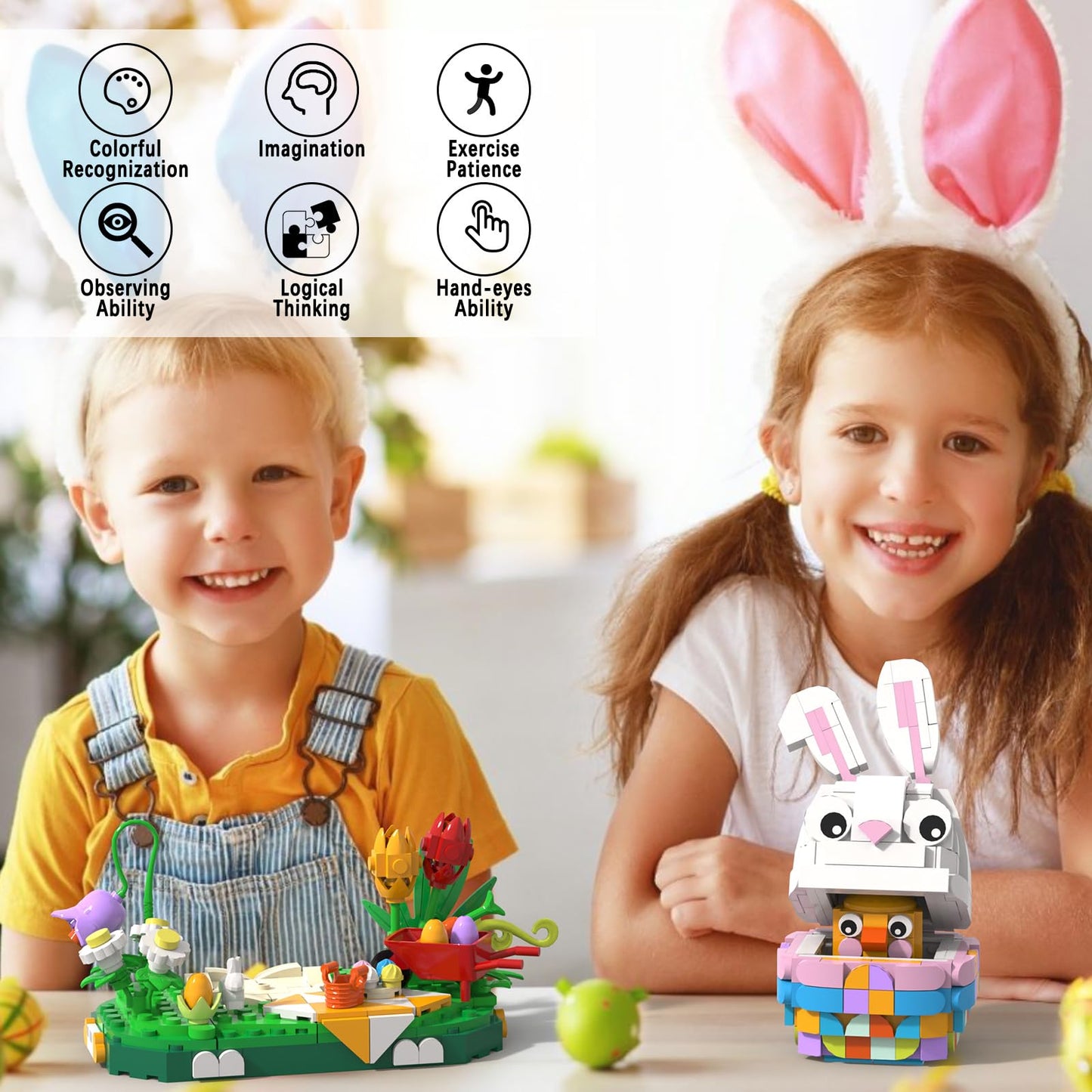 Nubee Easter Bunny Chick Building Set - 400 Pcs | Fun Easter Gift for Kids & Adults