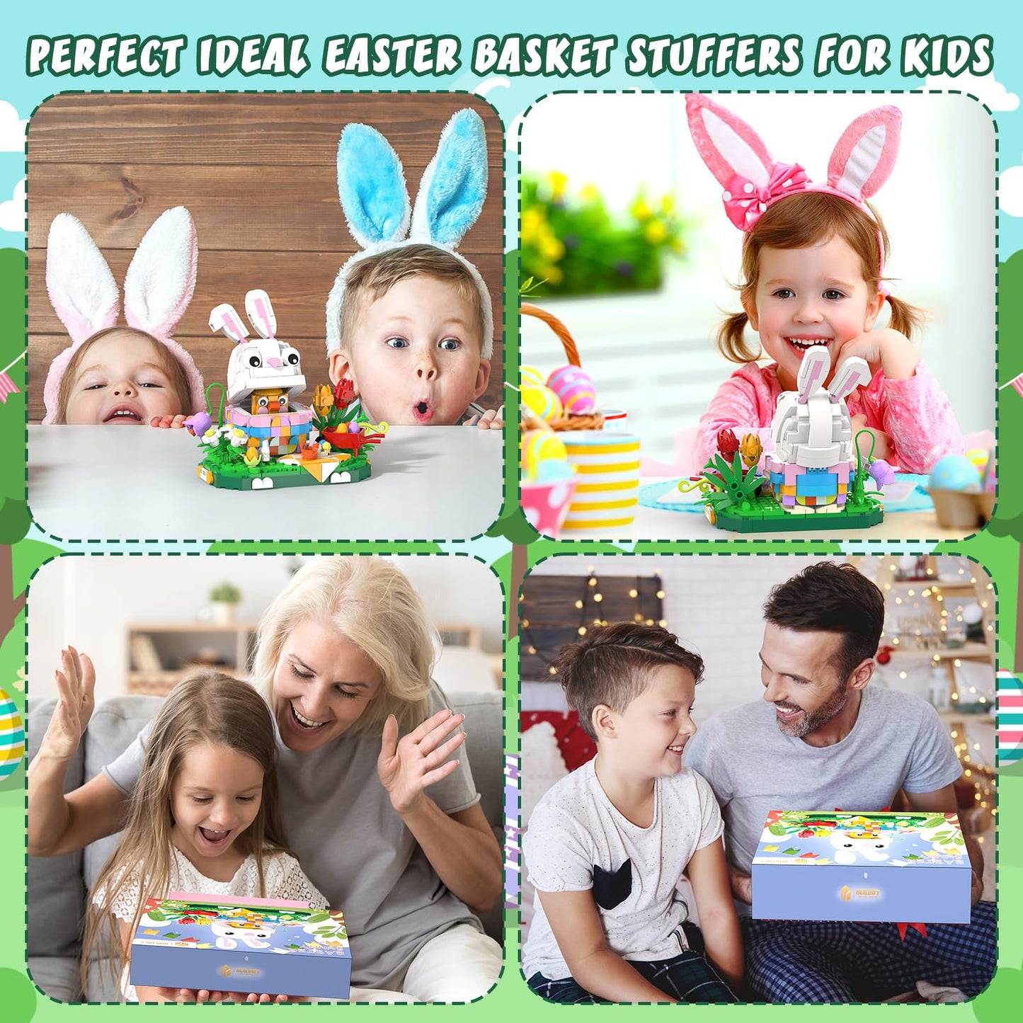 Nubee Easter Bunny Chick Building Set - 400 Pcs | Fun Easter Gift for Kids & Adults