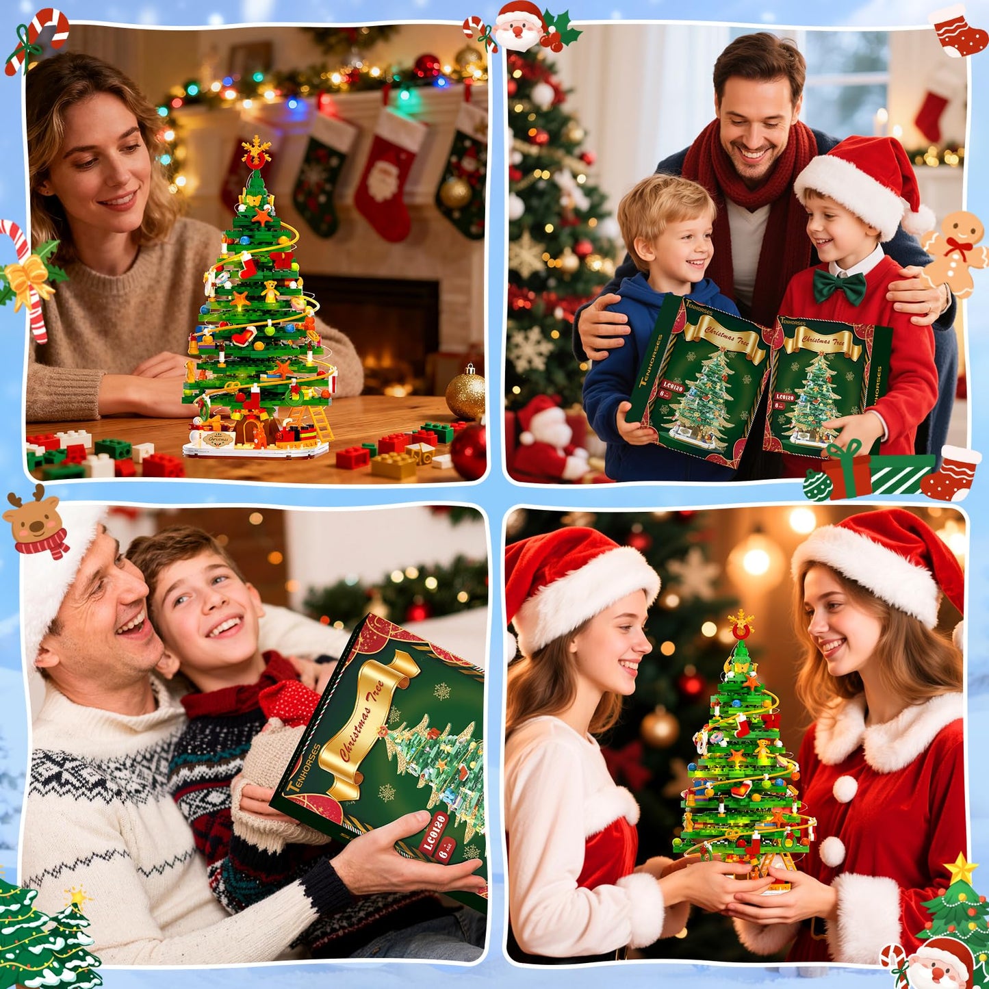 Nubee Christmas Tree Building Block Set with Light Kit — 661 PCS