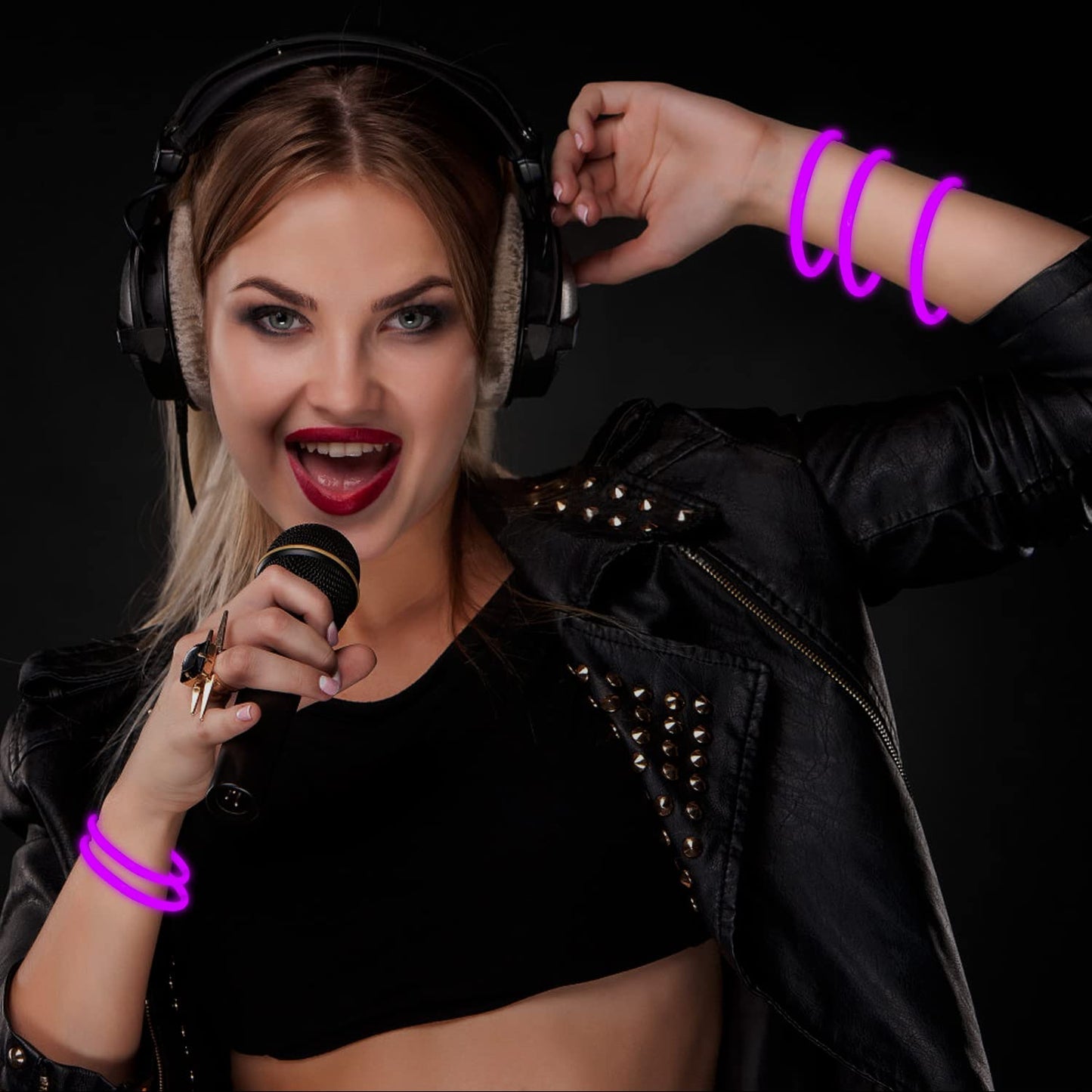 NUDALA 200 Pcs Purple Glow Sticks with Connectors – 8" Bracelets & Necklaces Bulk Kit for Parties, Holidays & Emergencies