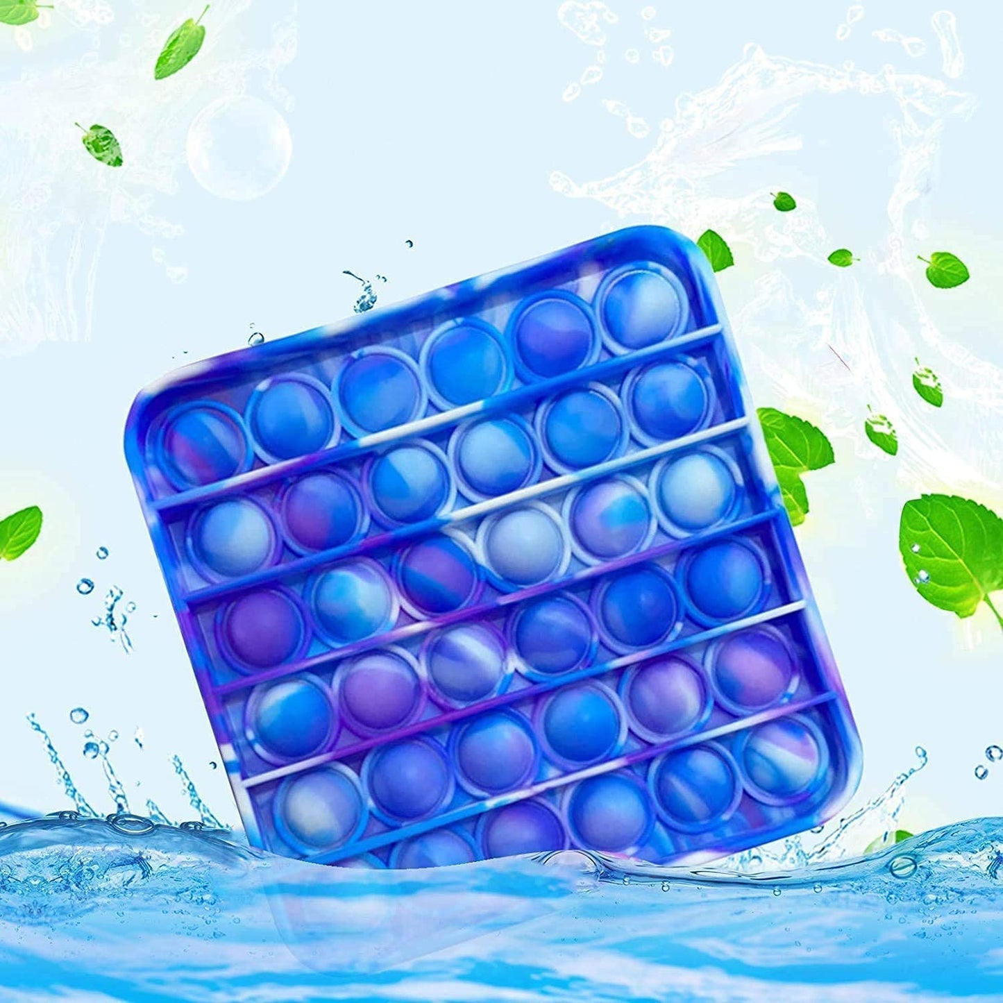 NUENUN 10pcs Random Silicone Tie-Dye Push Pop Bubble Fidget Toy – Sensory Stress Reliever for Kids & Adults