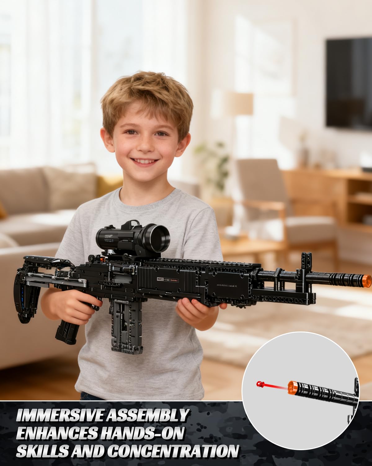 Nueris 1:1 MK14 Building Blocks Set – 1468 PCS, Realistic 1:1 Model, Gift for Adults & Kids