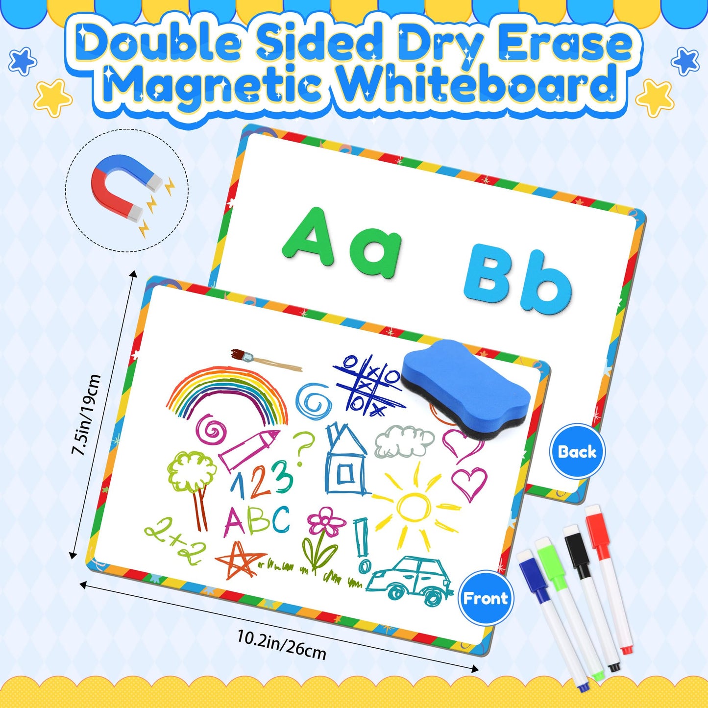 Nuesaurd 335-Pcs Magnetic Letters & Numbers Kit – Fridge Magnets, Board & Word Cards