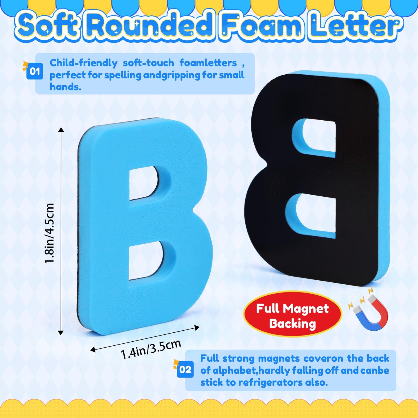 Nuesaurd 335-Pcs Magnetic Letters & Numbers Kit – Fridge Magnets, Board & Word Cards
