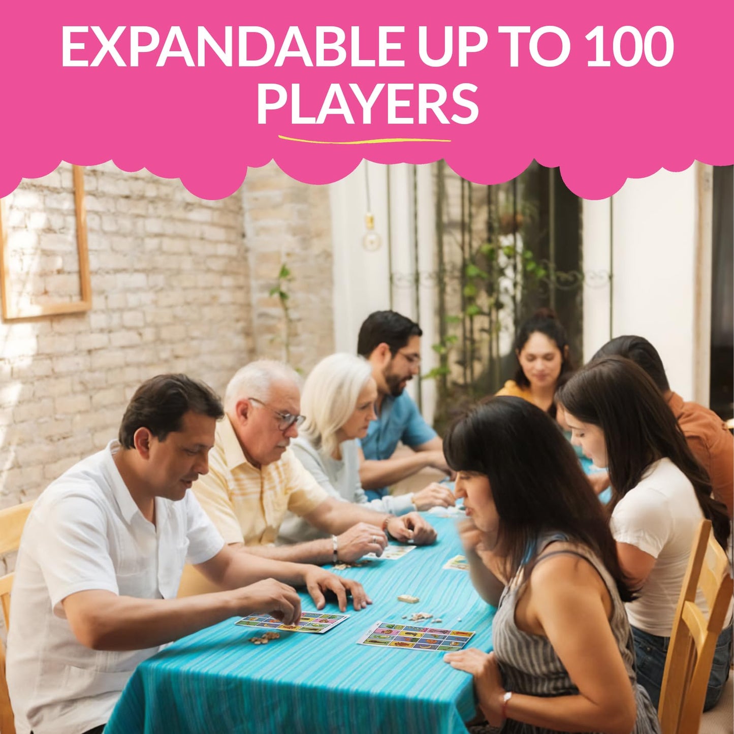 Waterproof 20-Player Lotería with 12x8 Boards & 54-Card Deck | Stereotype-Free, Extendable to 100 | Ideal for Schools & Mexican Parties | Boards 1-20 | Nuestra Nostalgia