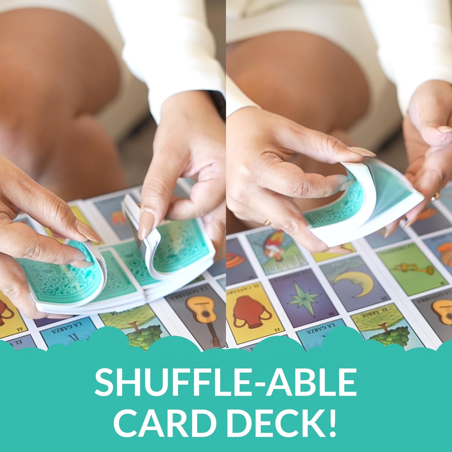 Waterproof Lotería Set by Nuestra Nostalgia – 20 Boards (12x8) + Shuffle Deck