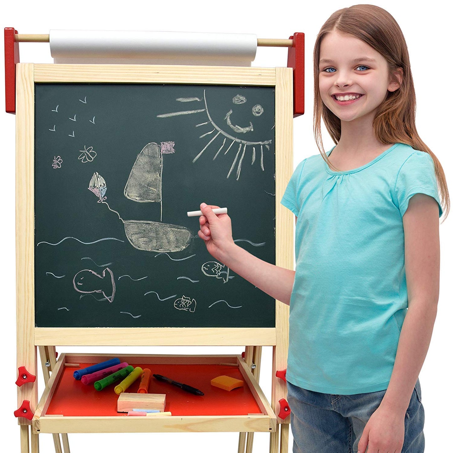 Number 1 in Gadgets Deluxe Standing Art Easel – All-in-One Wooden Kids' Art Station