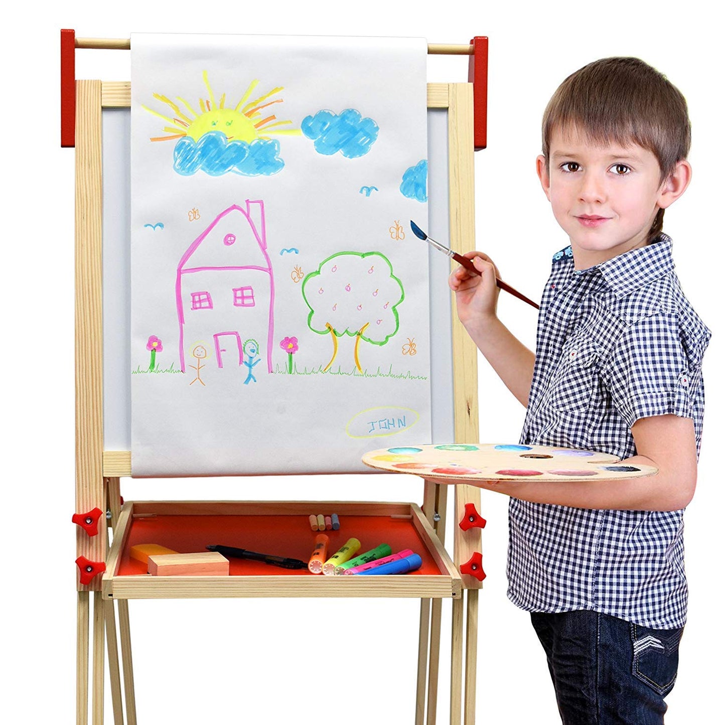 Number 1 in Gadgets Deluxe Standing Art Easel – All-in-One Wooden Kids' Art Station