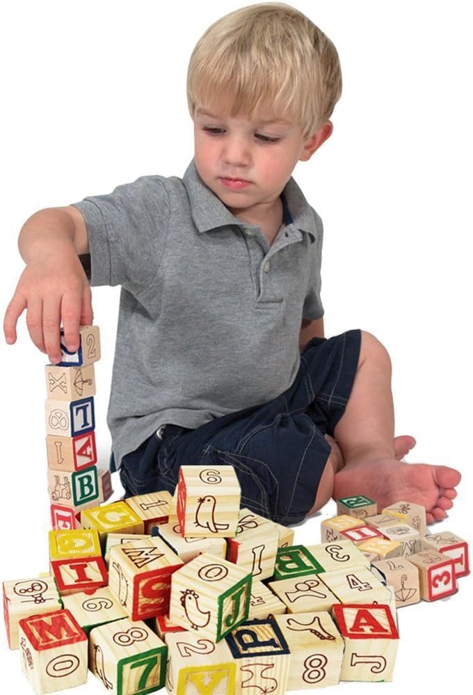Number 1 in Gadgets Wooden ABC Blocks with Pull Wagon - 30-Piece Educational Alphabet Toy