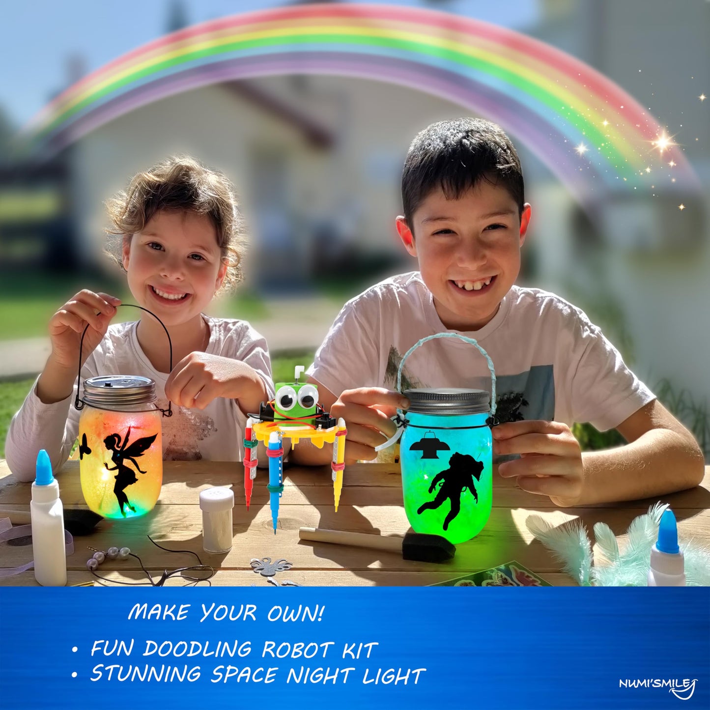 NUMI'SMILE Make Your Own Space Night Light & DIY Robotic Kit - STEM Crafts for Kids 5-12