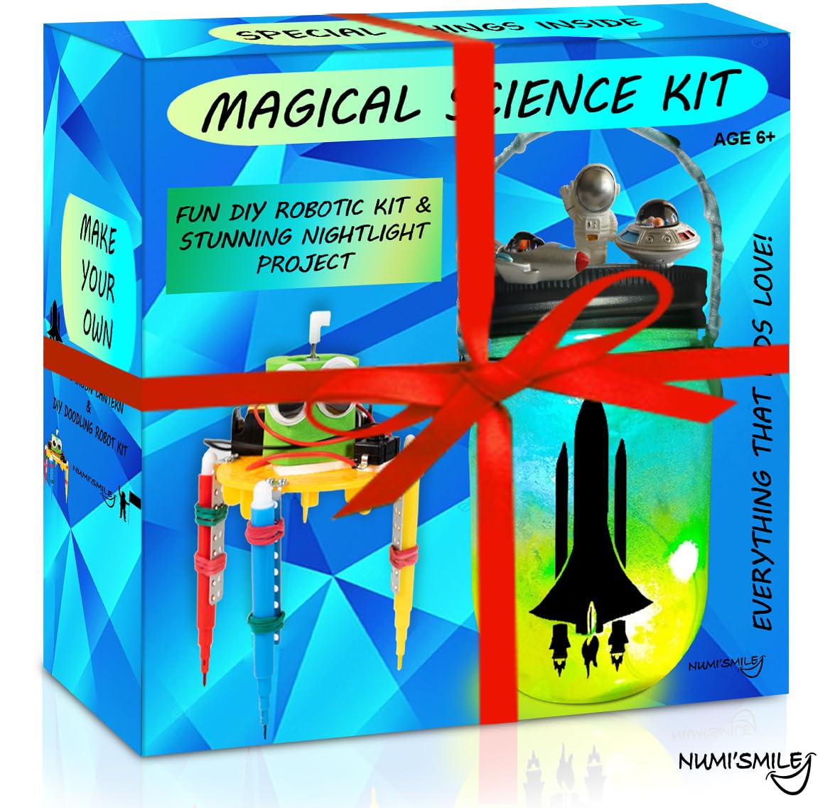 NUMI'SMILE Make Your Own Space Night Light & DIY Robotic Kit - STEM Crafts for Kids 5-12