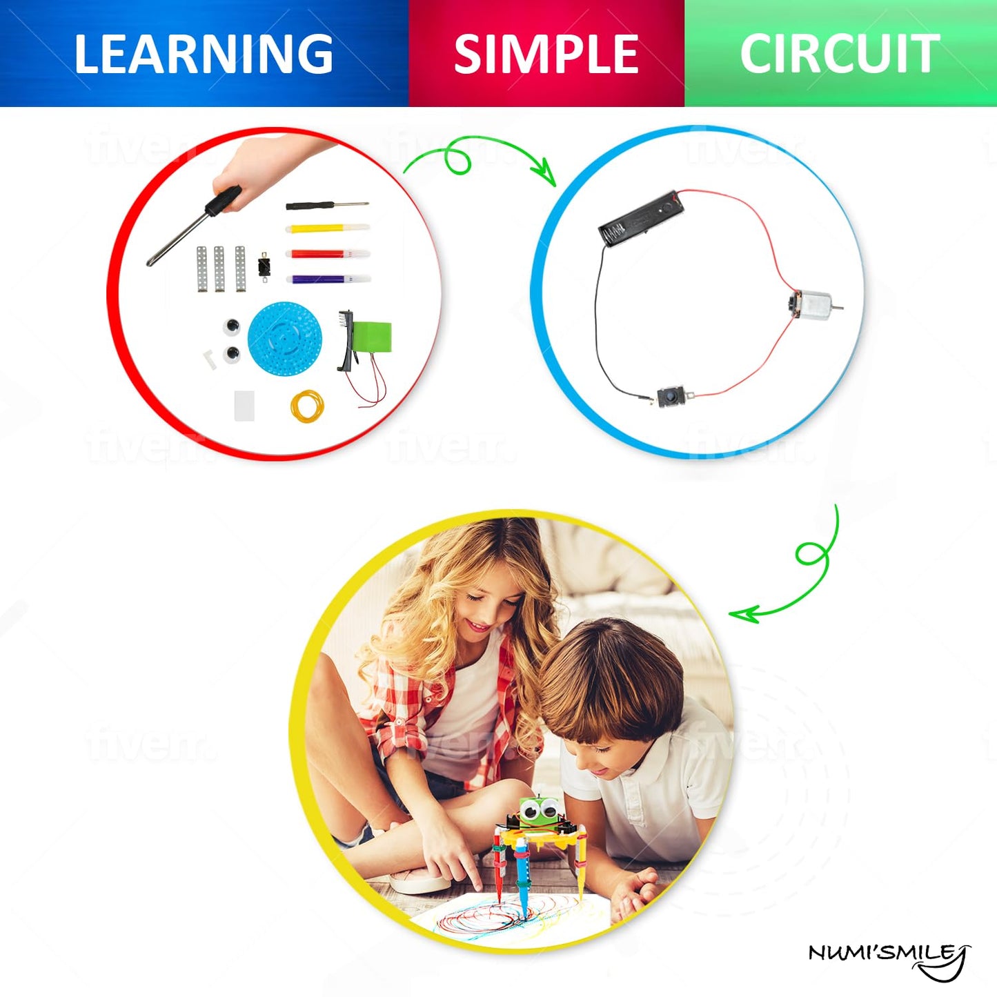 NUMI'SMILE Make Your Own Space Night Light & DIY Robotic Kit - STEM Crafts for Kids 5-12