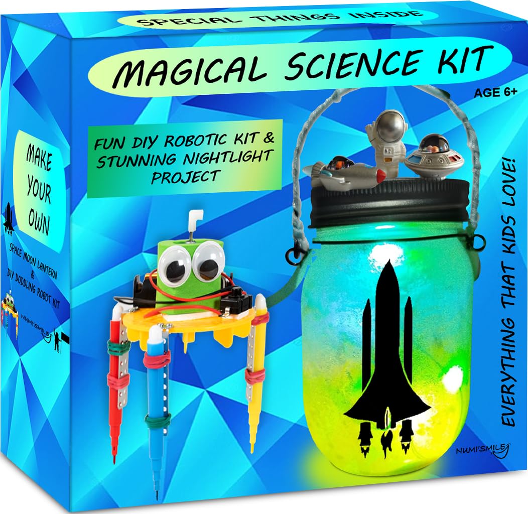 NUMI'SMILE Make Your Own Space Night Light & DIY Robotic Kit - STEM Crafts for Kids 5-12