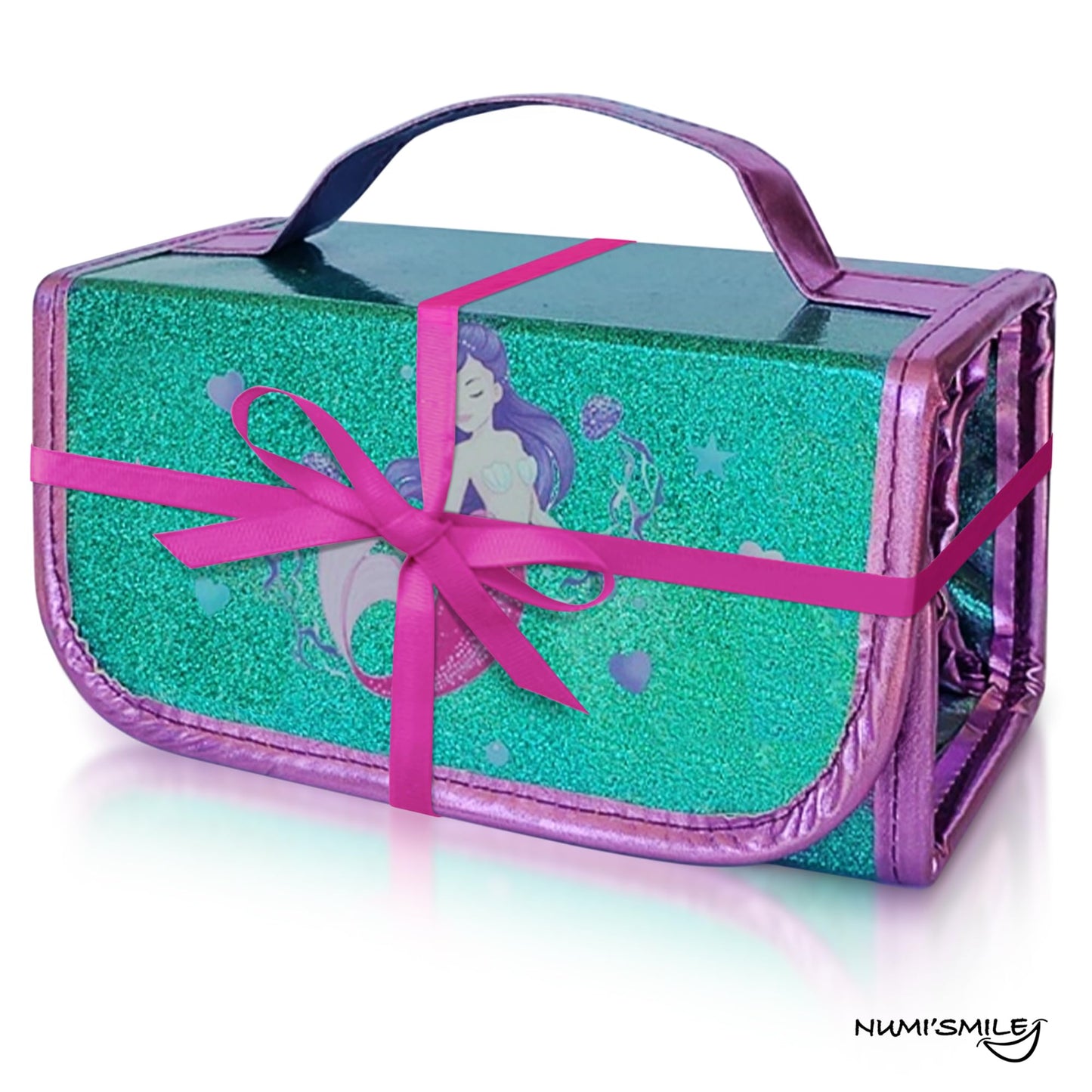 NUMI'SMILE Mermaid Pencil Case With Fruit Scented Markers – Art Set for Girls Aged 3-10
