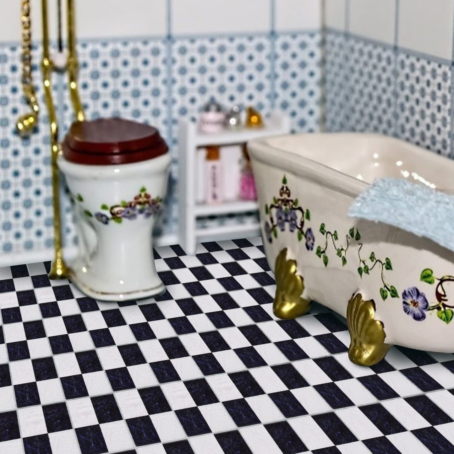 NUOBESTY 18Pcs Dollhouse Floor Sheets – Mini Wood Flooring for Doll House Decor