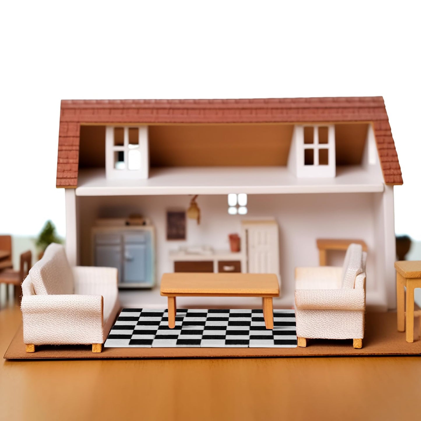 NUOBESTY 18Pcs Dollhouse Floor Sheets – Mini Wood Flooring for Doll House Decor