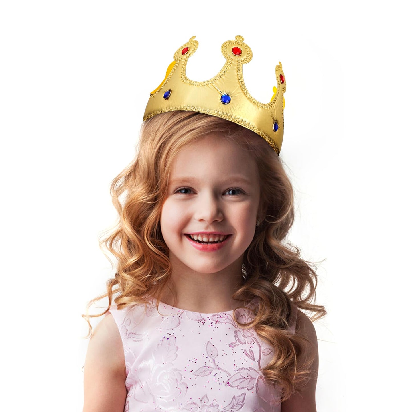 NUOBESTY Golden King Crown for Kids – Adjustable 22-Inch Birthday Crown Hat