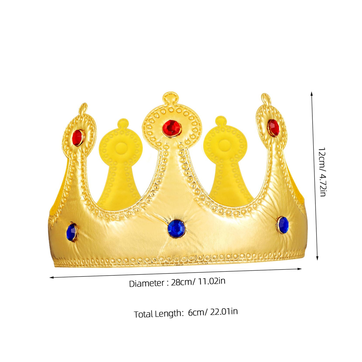 NUOBESTY Golden King Crown for Kids – Adjustable 22-Inch Birthday Crown Hat