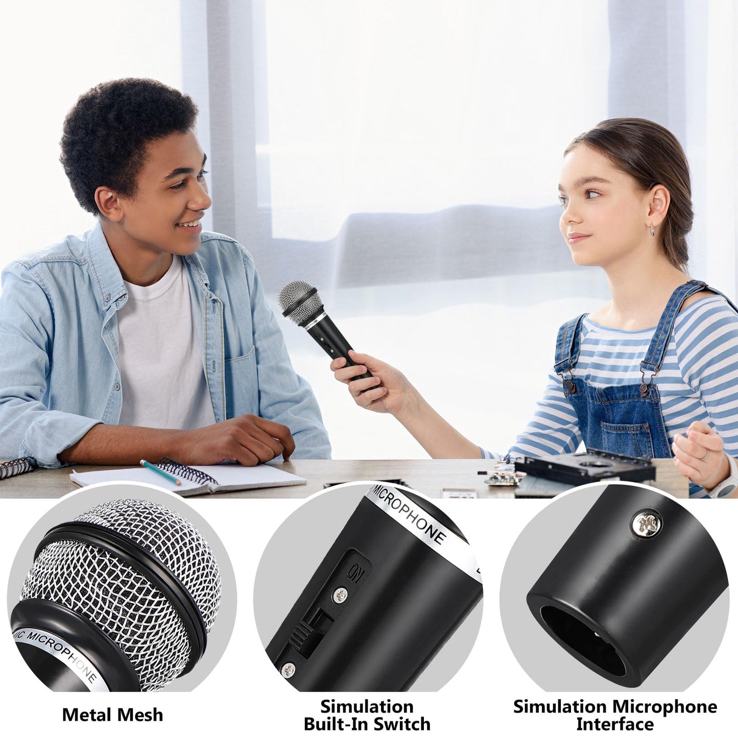 NUOBESTY Kids Pretend Microphone Toy - Lightweight Plastic Microphone Prop for Party Favors and Costume Play