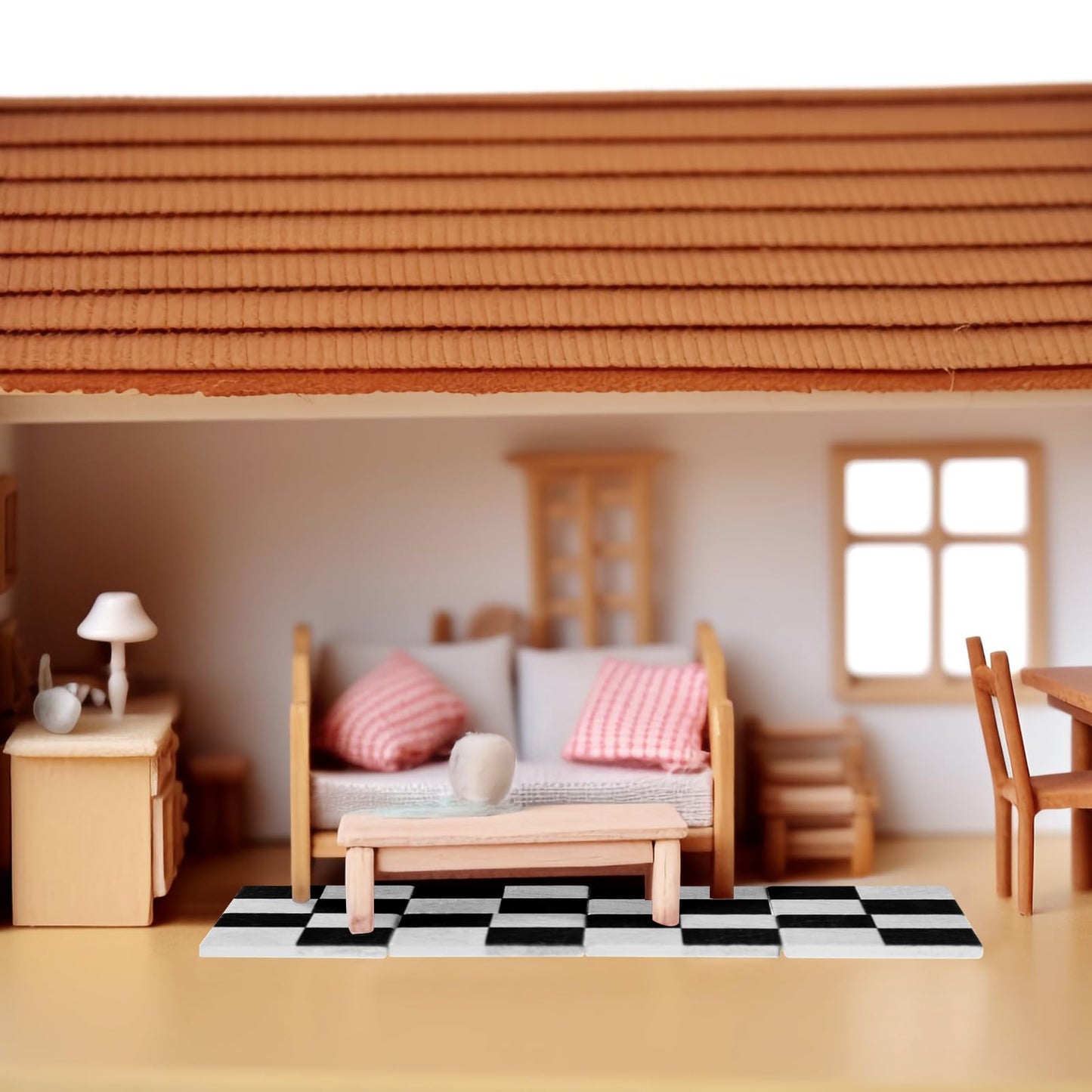 NUOBESTY 18Pcs Dollhouse Floor Sheets – Mini Wood Flooring for Doll House Decor