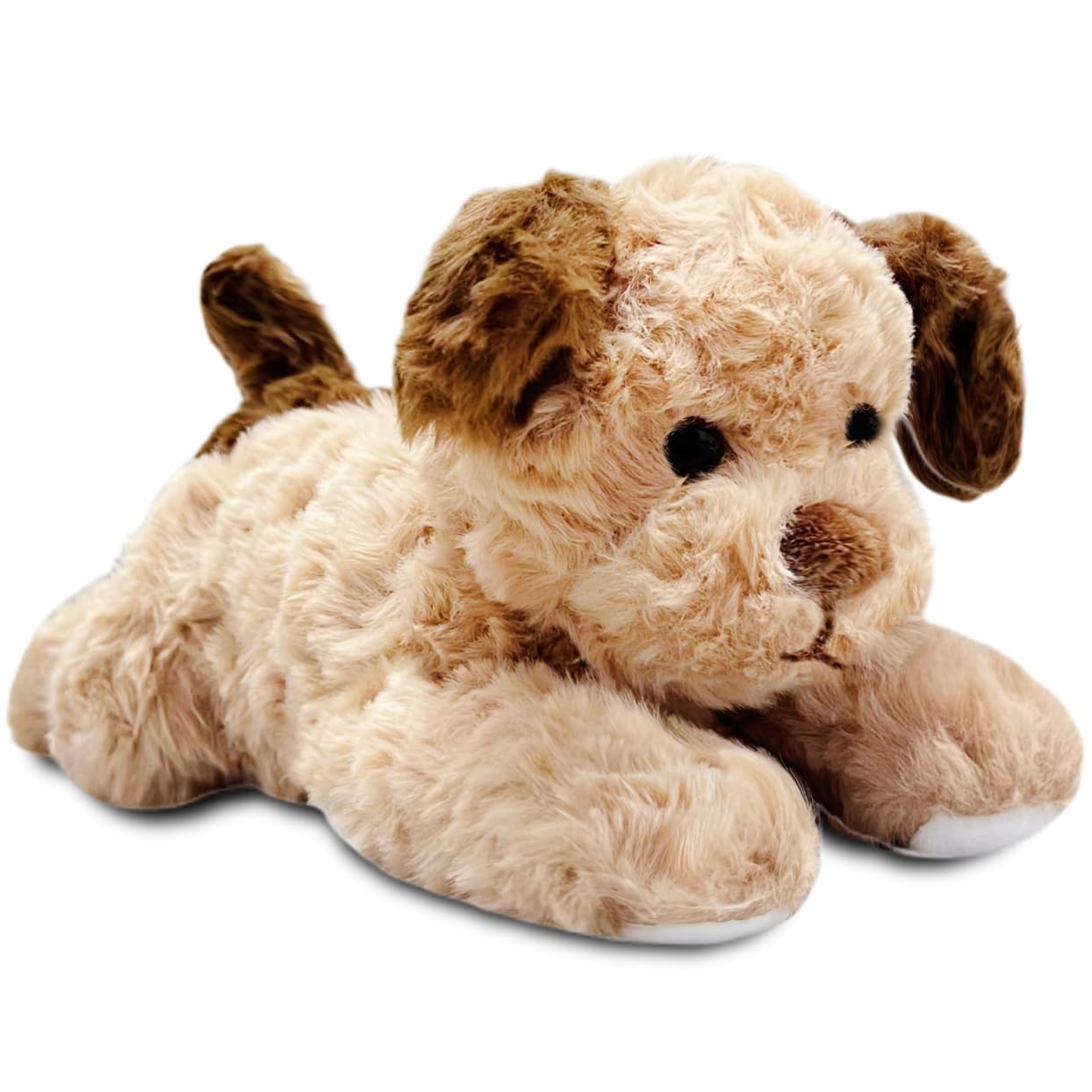NuomiYue 12in Brown Dog Plush Toy — Weighted Puppy Pillow for Kids & Babies