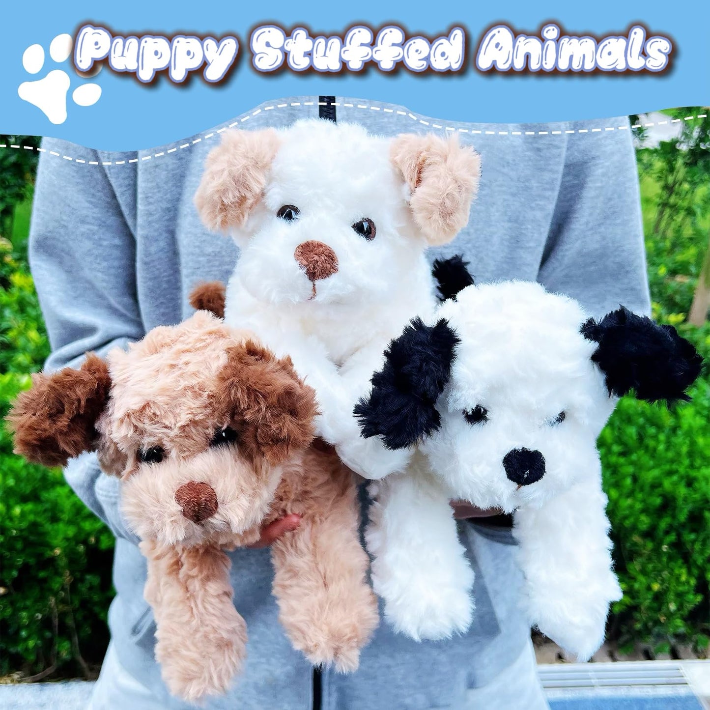 NuomiYue 12in Brown Dog Plush Toy — Weighted Puppy Pillow for Kids & Babies